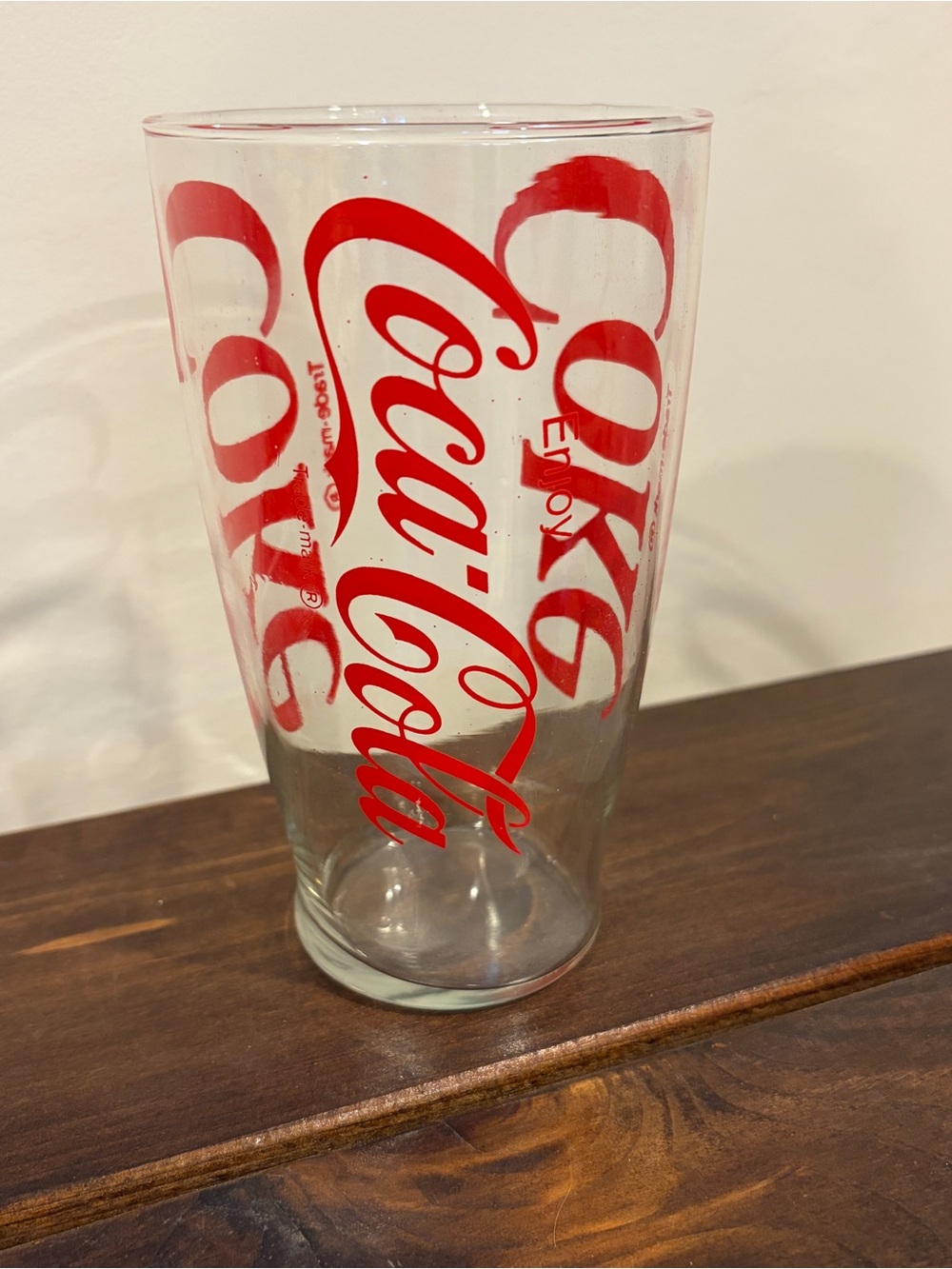 Vintage Coca-Cola 32 oz. Collectible Drinking Glass 7" Tall ~4" Mouth